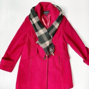 LONDON FOG Red Wool Peacoat